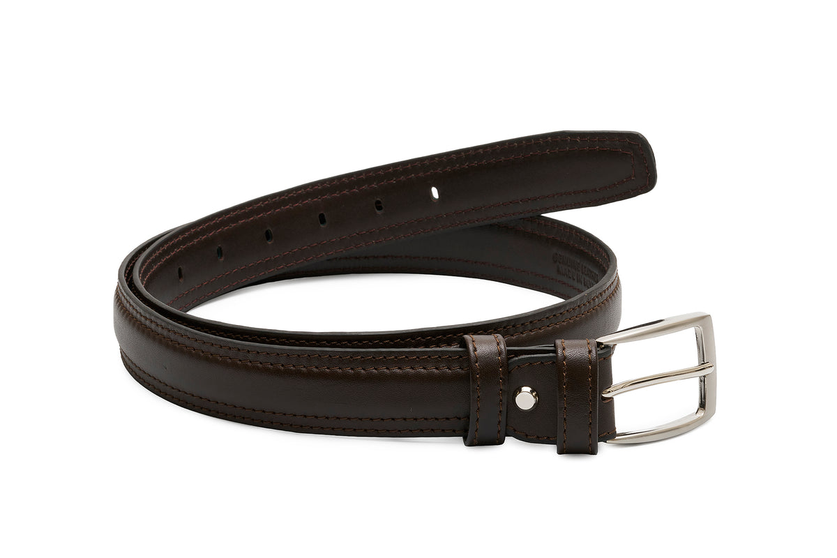 CLASSIC SOLID BELT WITH DOUBLE EDGE STITCH