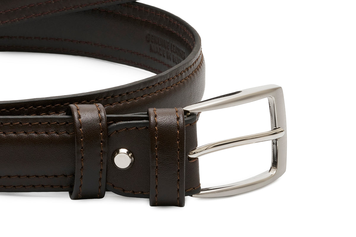 CLASSIC SOLID BELT WITH DOUBLE EDGE STITCH