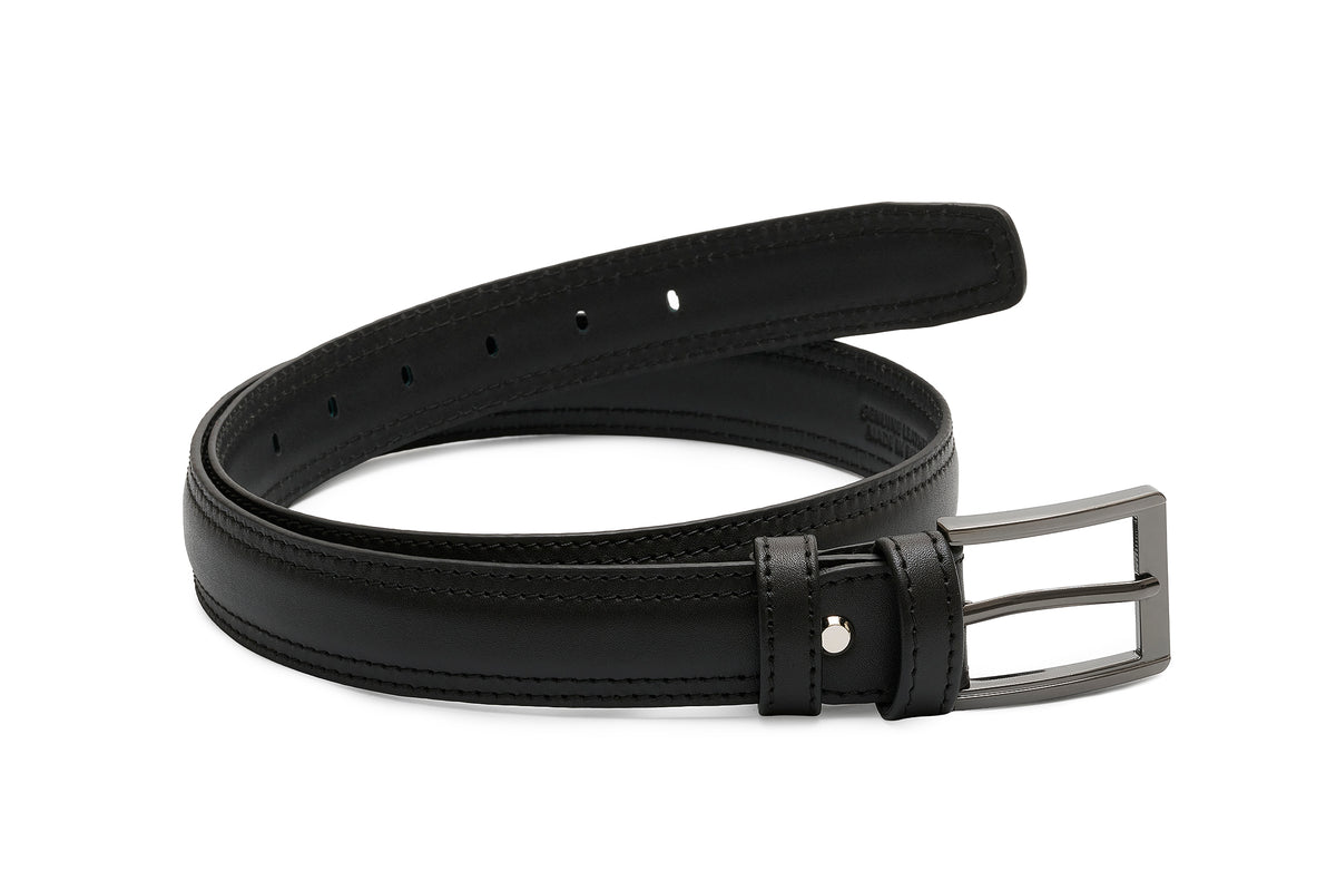 CLASSIC SOLID BELT WITH DOUBLE EDGE STITCH