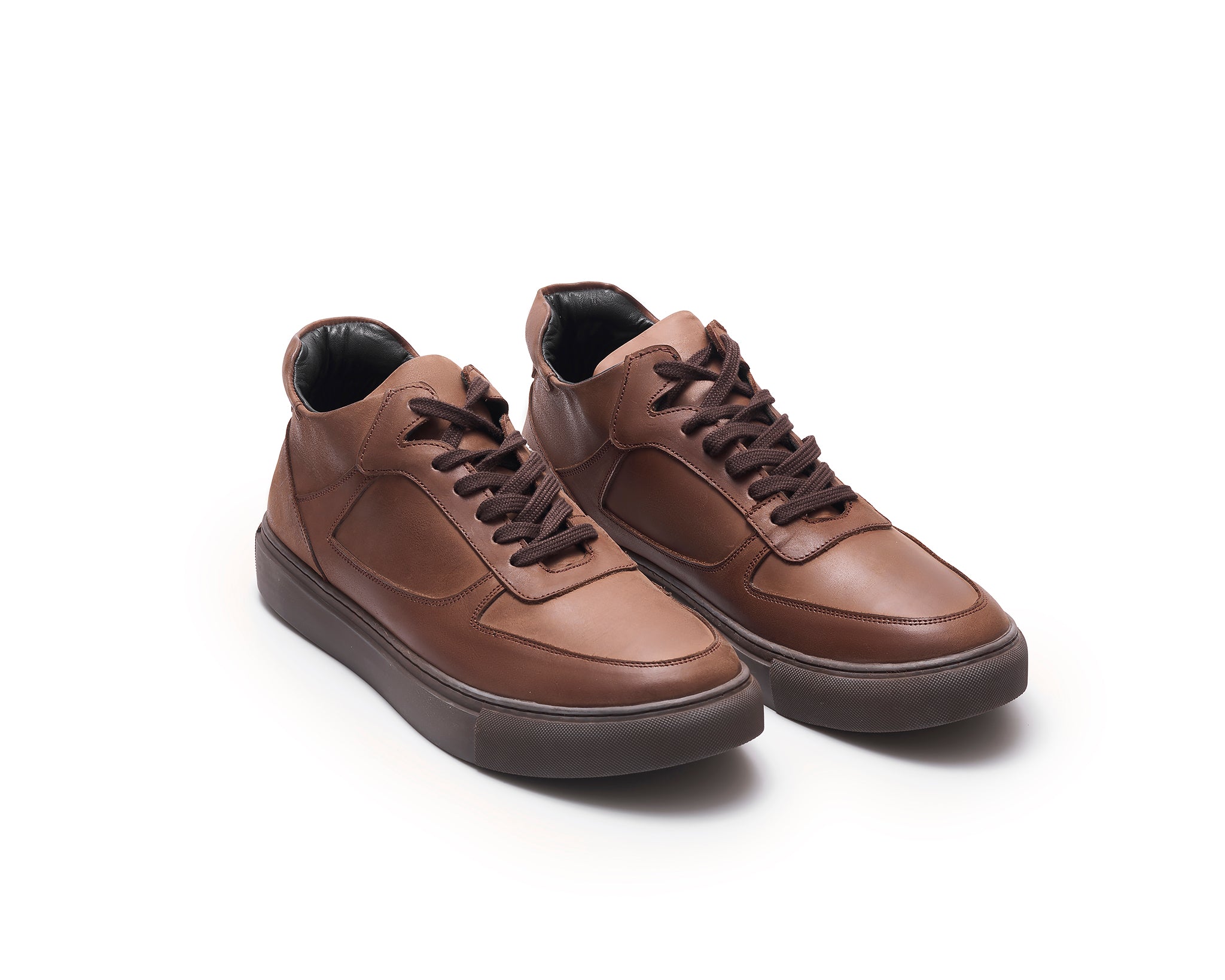 High top leather sneakers