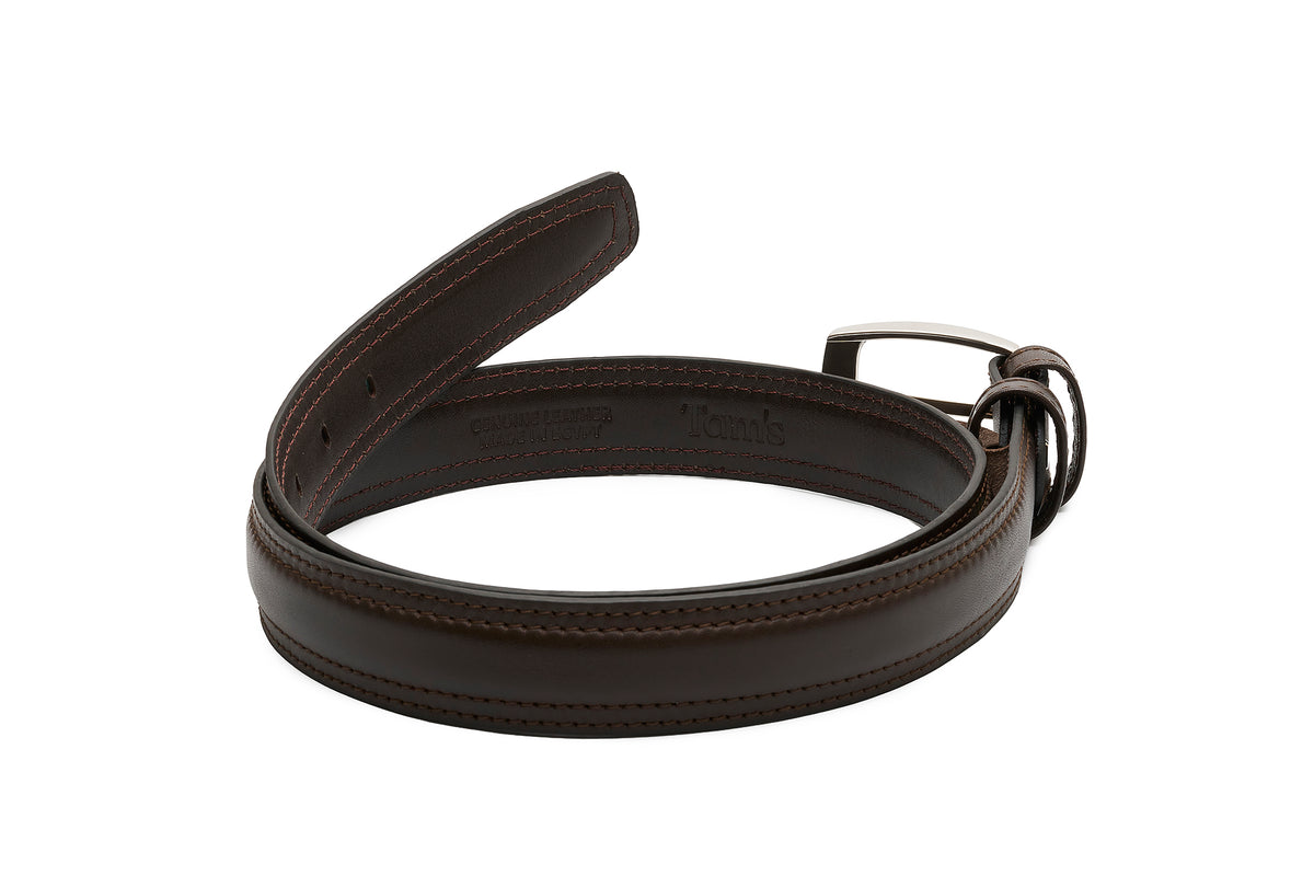 CLASSIC SOLID BELT WITH DOUBLE EDGE STITCH