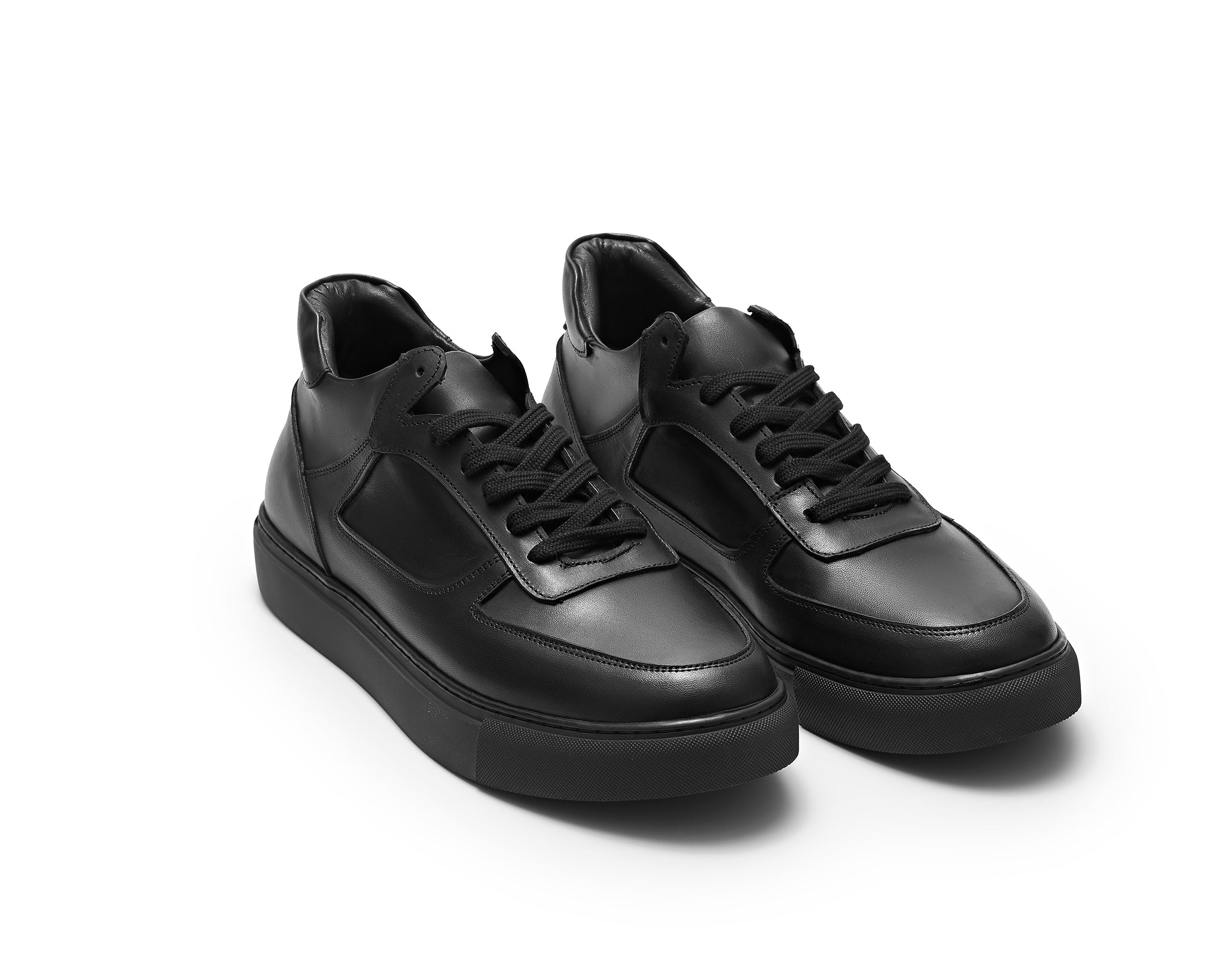High top leather sneakers
